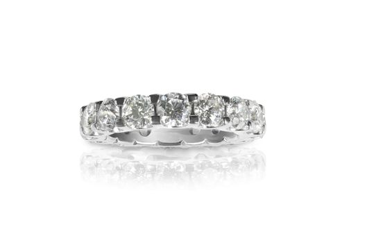 Beautiful diamond ring with diamonds set in gold. Fashion wedding or anniversary band.