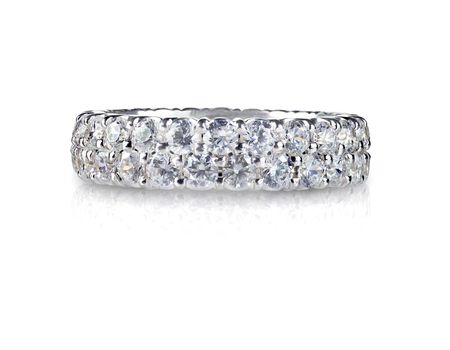 Beautiful diamond ring with diamonds set in gold. Fashion wedding or anniversary band.