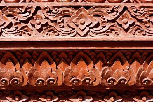 the detail of  handcraft wood carving for decorated temple,showing of thai pattern,Lampang temple,Thailand