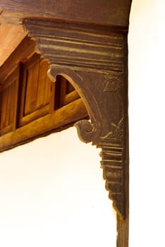 detail of  traditional thai wooded corbel,Lampang temple,Thailand