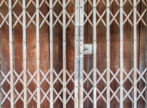 Old style steel door in Thailand