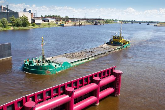 water transport, barge ride down the river