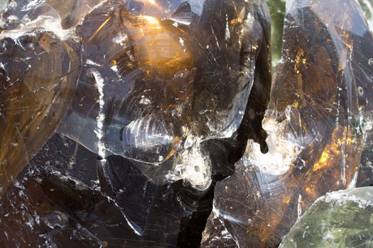 A pile of decorative pieces of glass, colorful