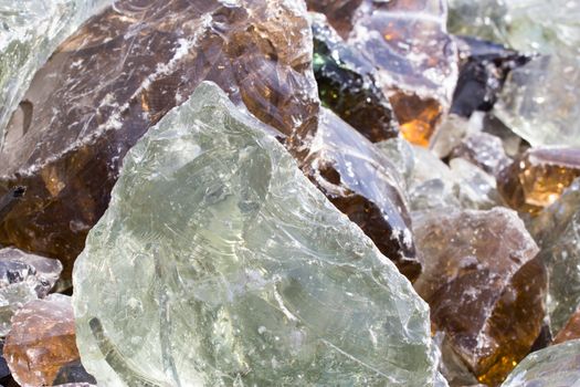 A pile of decorative pieces of glass, colorful