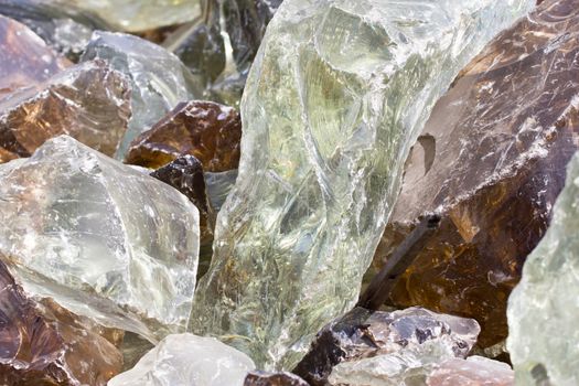 A pile of decorative pieces of glass, colorful