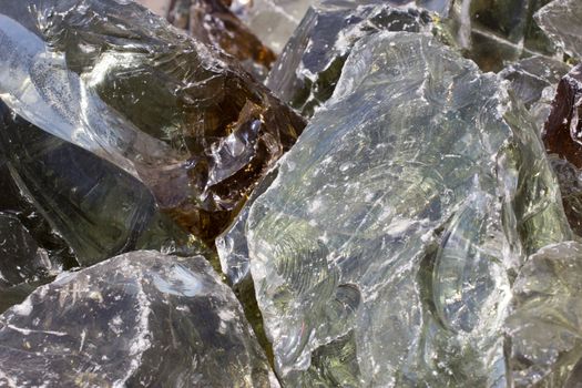 A pile of decorative pieces of glass, colorful