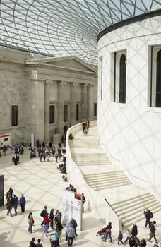 LONDON, UK – APRIL 15, 2014: The centre of the British Museum was redeveloped in 2001 to become the Great Court.