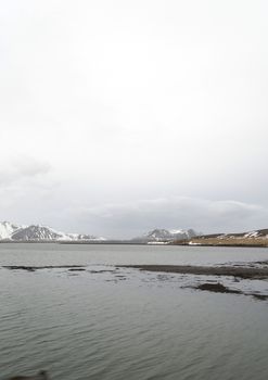 the iceland mountians and lake  around snaefellsnes