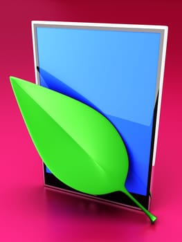 A ecologic Tablet PC / Pad. 3D rendered illustration. 