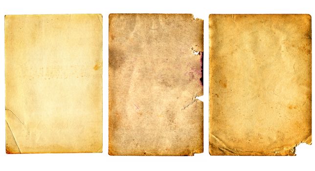 Old and Vintage papers textures isolated on the white