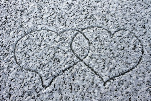 Love Heart loyalty winter cold background on Valentine's Day