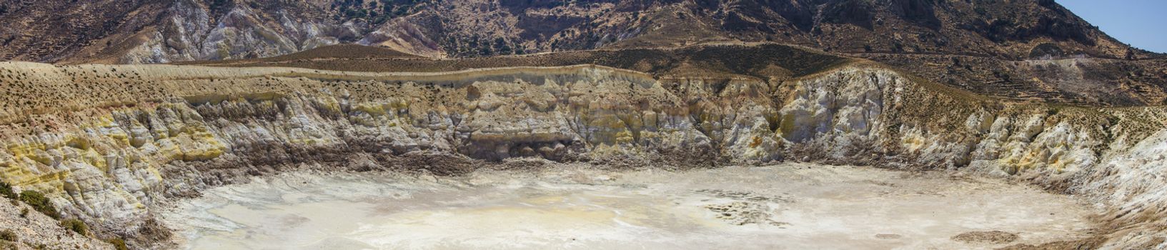 View of the volcanic caldera of Nisyros