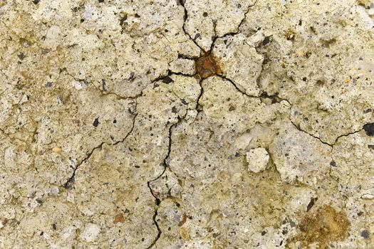 background cracked nail gray stone wall concrete