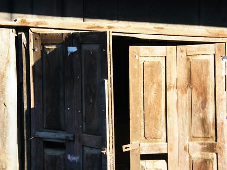 old wooden window,up country of Thailand