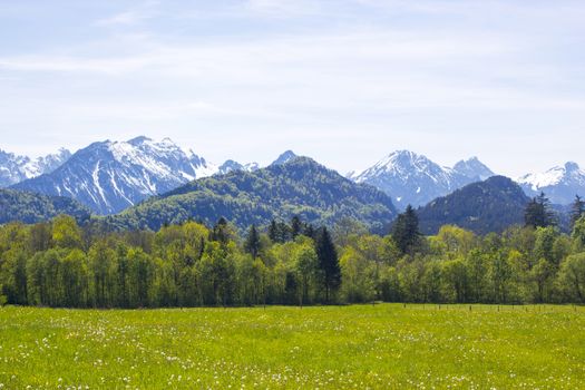 lovely panorama in the alps in Germany