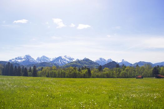 lovely panorama in the alps in Germany