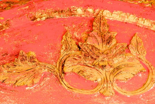 detail of ancient stucco work ,Lampang temple,Thailand