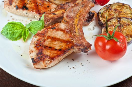 Christmas meat with vegetable for Holiday dinner