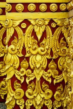 stucco work in thai art that usually decorated with mirror and precious stone or gold leaf,Chiang rai temple,Thailand