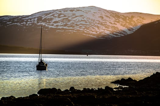 Midnight sun in Tromso, Norway