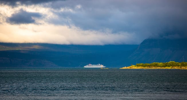 Cruiseboat passing through Harstad.