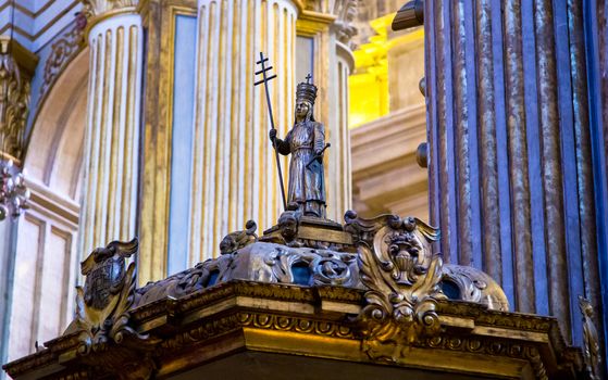 Near the alter in Malaga Cathedral.