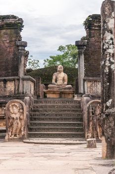 Buddha statute at Ancient Vatadage (Buddhist stupa) in Pollonnaruwa, Sri Lanka