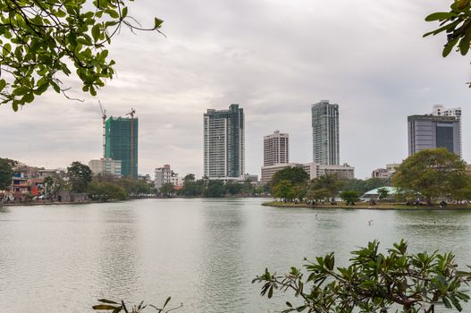 Panorama of Colombo, capital city of Sri Lanka on a cloudy day