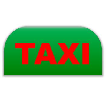 Green and red taxi icon in white background