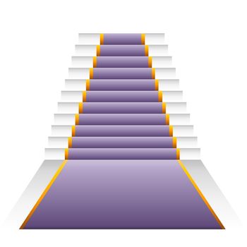 Violet elegant stairs isolated in white background
