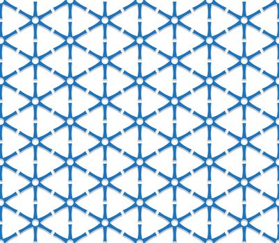 fabric blue triangular grid on white background