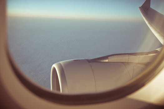 View from an airplane window.