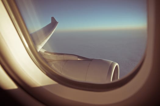 View from an airplane window.