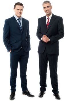 Full length portrait of two businessmen