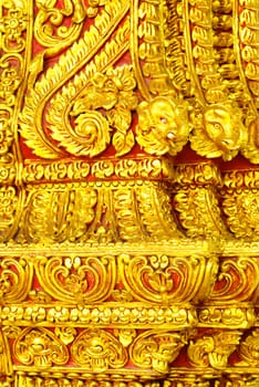 stucco work in thai art that usually decorated with mirror and precious stone or gold leaf,Chiang rai temple,Thailand