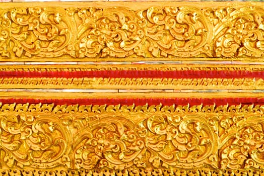 stucco work in thai art that usually decorated with mirror and precious stone or gold leaf,Chiang rai temple,Thailand