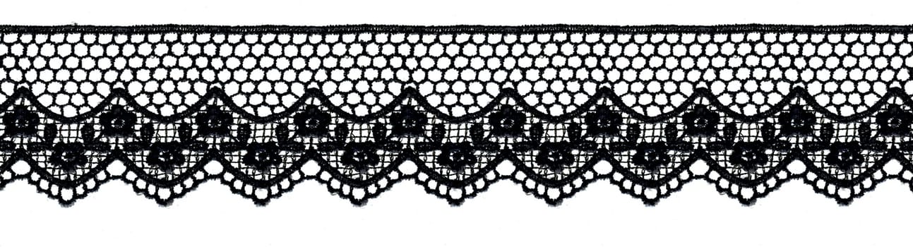 Black lace band isolated over a white background