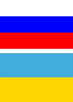 Russia and Ukraine flags - isolated vector illustration