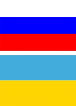 Russia and Ukraine flags - isolated vector illustration