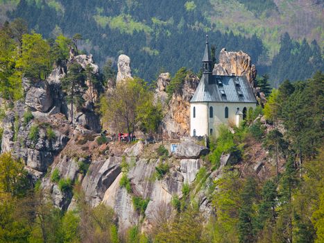 Pantheon chapel on thje rock above Mala Skala village