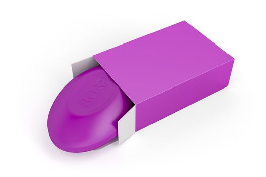 Bar of soap on white background 