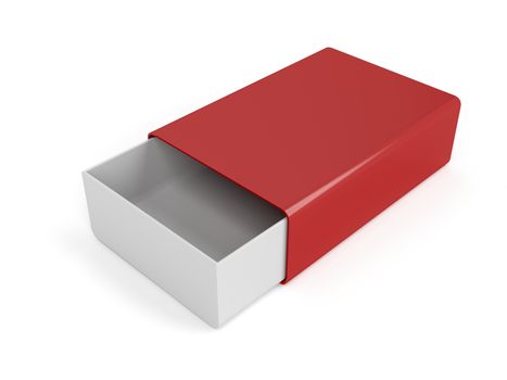 Small plastic sliding box on white background