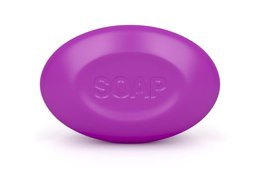 Purple soap on white background 