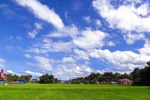 Batak Landscape in Samosir Island. Lake Toba, North Sumatra, Indonesia.