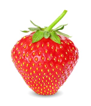 fresh, juicy and healthy strawberry, red on white