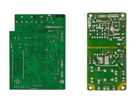 Two microcircuits. Isolated on the white background