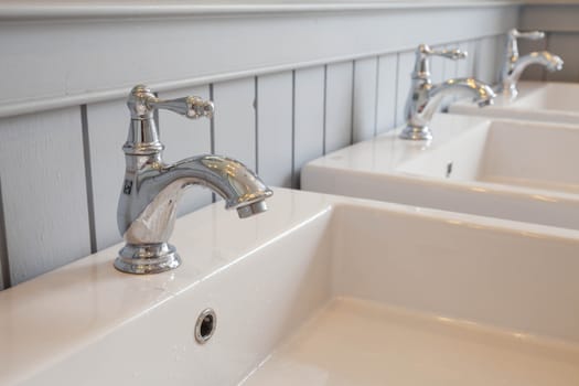 Basin in washroom interior