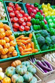 Fresh vegetable shop at a market