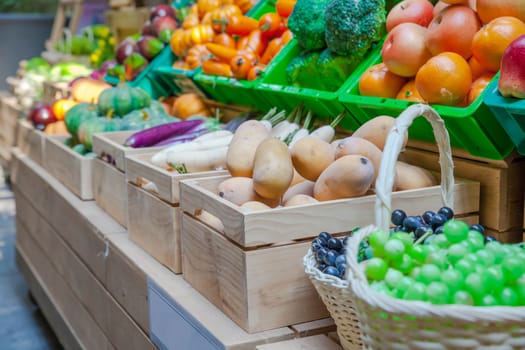 Fresh vegetable shop at a market