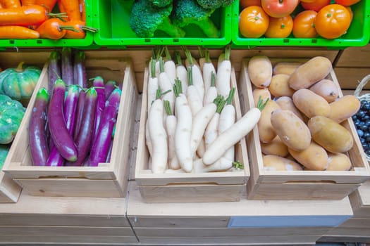 Fresh vegetable shop at a market